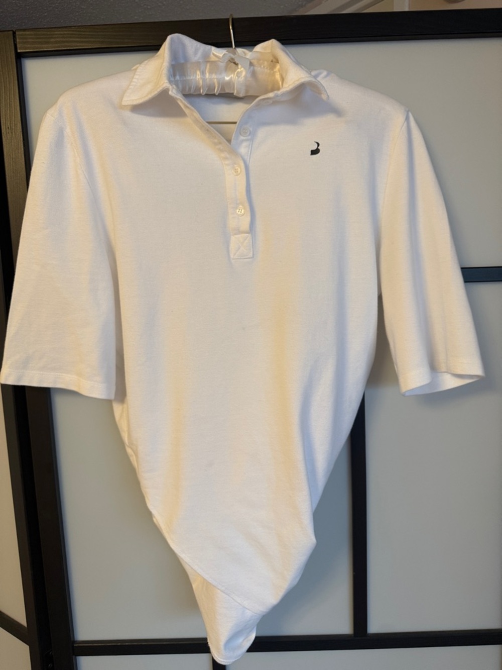 Pushbutton White Structural Drape-Back Button-Up Top - Picture 6 of 16